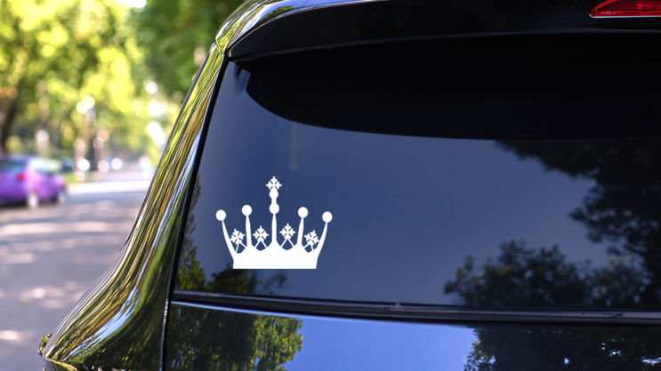 Crown With Snowflakes Sticker on a Rear Car Window (New) example