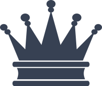 Crown With Two Dots On Tips Sticker