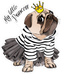 Crowned Pug Sticker