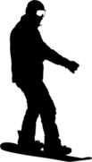 Cruising Snowboarder Silhouette Sticker