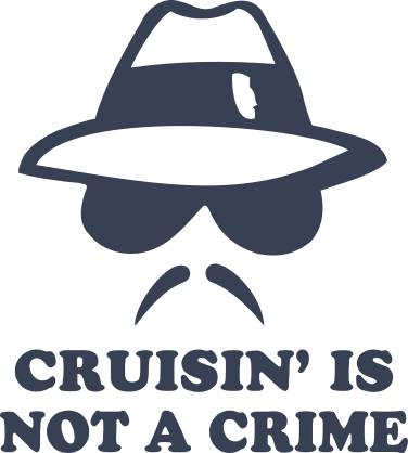 Crusin Is Not A Crime Sticker