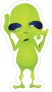 Crying Green Alien Sticker