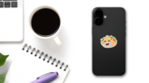 Crying Tacos Emoji Illustration Sticker on a Phone (New) example