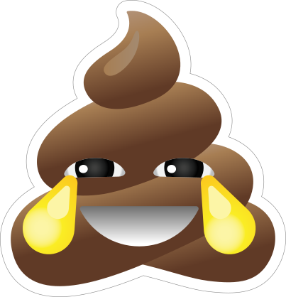 Crying With Laughter Poop Emoji Sticker