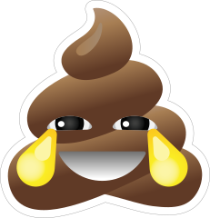 Crying With Laughter Poop Emoji Sticker
