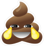 Crying With Laughter Poop Emoji Sticker