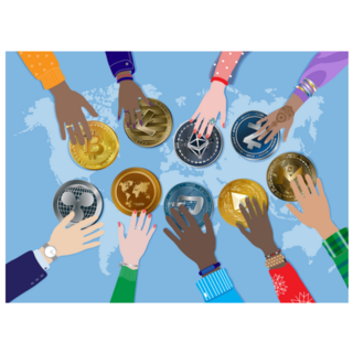 Crypto Currency Around the World Sticker