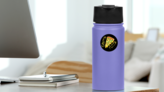 Crypto Pizza Sticker on a Water Bottle (New) example