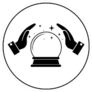 Crystal Ball Icon Fortune Teller Symbol Sticker