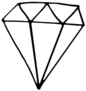 Crystal Icon, Diamond Shape Sketch Sticker