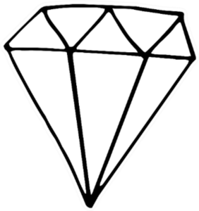 Crystal Icon, Diamond Shape Sketch Sticker