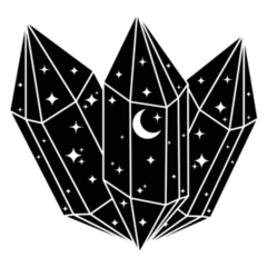 Crystal Line Art Celestial Sticker