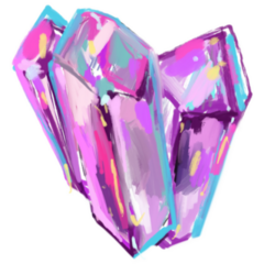 Crystal Multicolor Stones Illustration Sticker