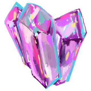 Crystal Multicolor Stones Illustration Sticker