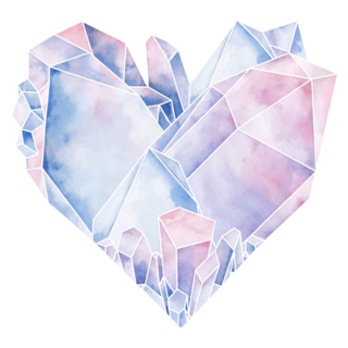 Crystals In The Shape Of Heart Sticker