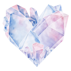 Crystals In The Shape Of Heart Sticker