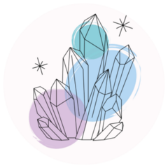 Crystals Sketch Colorful Sticker