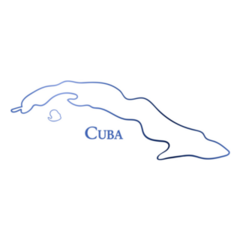 Cuba Blue Map Sticker