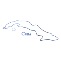 Cuba Blue Map Sticker