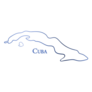 Cuba Blue Map Sticker
