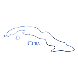 Cuba Blue Map Sticker