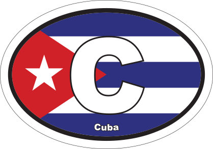 Cuba C Flag Oval Sticker