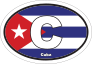 Cuba C Flag Oval Sticker