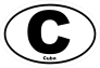 Cuba C Oval Sticker