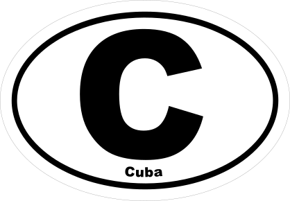 Cuba C Oval Sticker