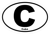 Cuba C Oval Sticker