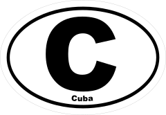 Cuba C Oval Sticker