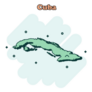 Cuba Cartoon Map Sticker