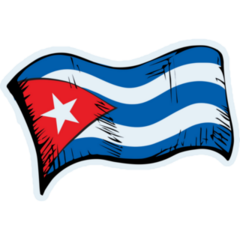 Cuba Comic Flag Sticker