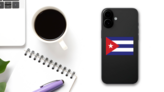 Cuba Flag Sticker on a Phone (New) example