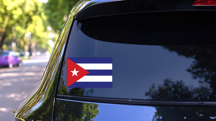 Cuba Flag Sticker on a Rear Car Window (New) example