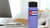 Cuba Flag Sticker on a Water Bottle (New) example