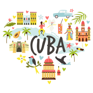 Cuba Heart Symbols Sticker