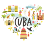 Cuba Heart Symbols Sticker