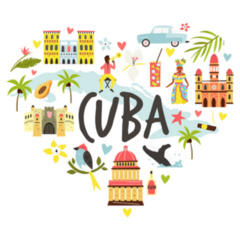 Cuba Heart Symbols Sticker