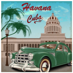 Cuba Retro Poster Sticker