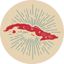 Cuba Starburst Map Sticker