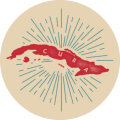 Cuba Starburst Map Sticker