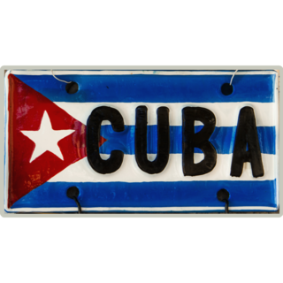 Cuban Flag Metal Sticker