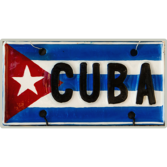 Cuban Flag Metal Sticker