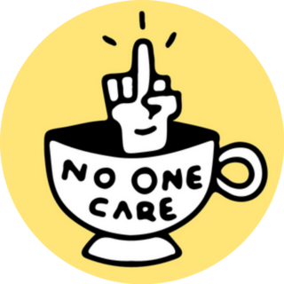 Cup Of Coffee Middle Finger No One Cares Sticker