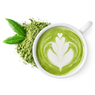 Cup Of Green Tea Matcha Latte Foam Art Sticker