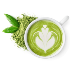 Cup Of Green Tea Matcha Latte Foam Art Sticker
