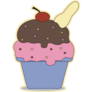 Cupcake With Cherry Ice Cream Sticker