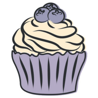 Cupcake With Cream And Blueberries Sticker