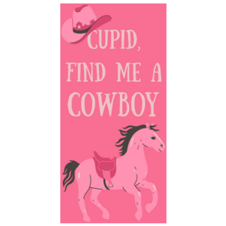 Cupid Find Me A Cowboy Pink Sticker